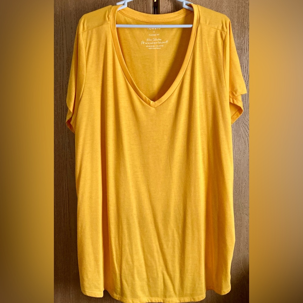 Torrid Yellow Relaxed Short Sleeve Tee